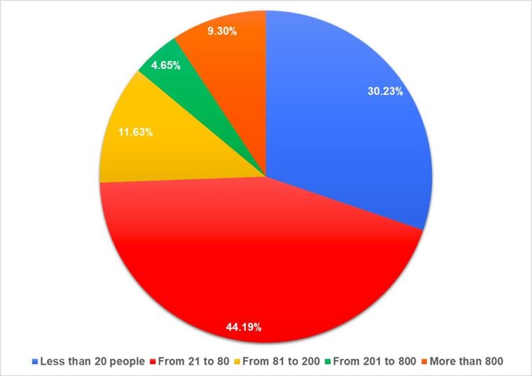 Рис. 2. Количество сотрудников в компании.